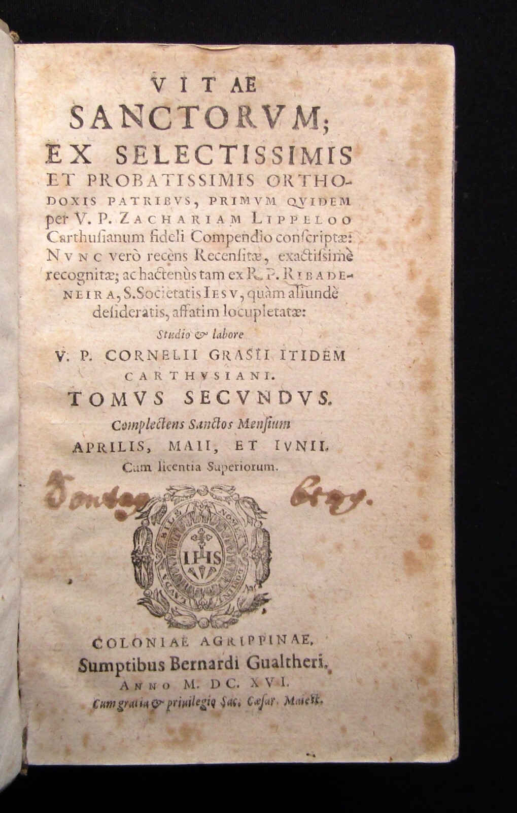 Lippeloo Zacharias Vitae Sanctorum Ex Selectissimis 1603-1603 Bd. 2-4 js