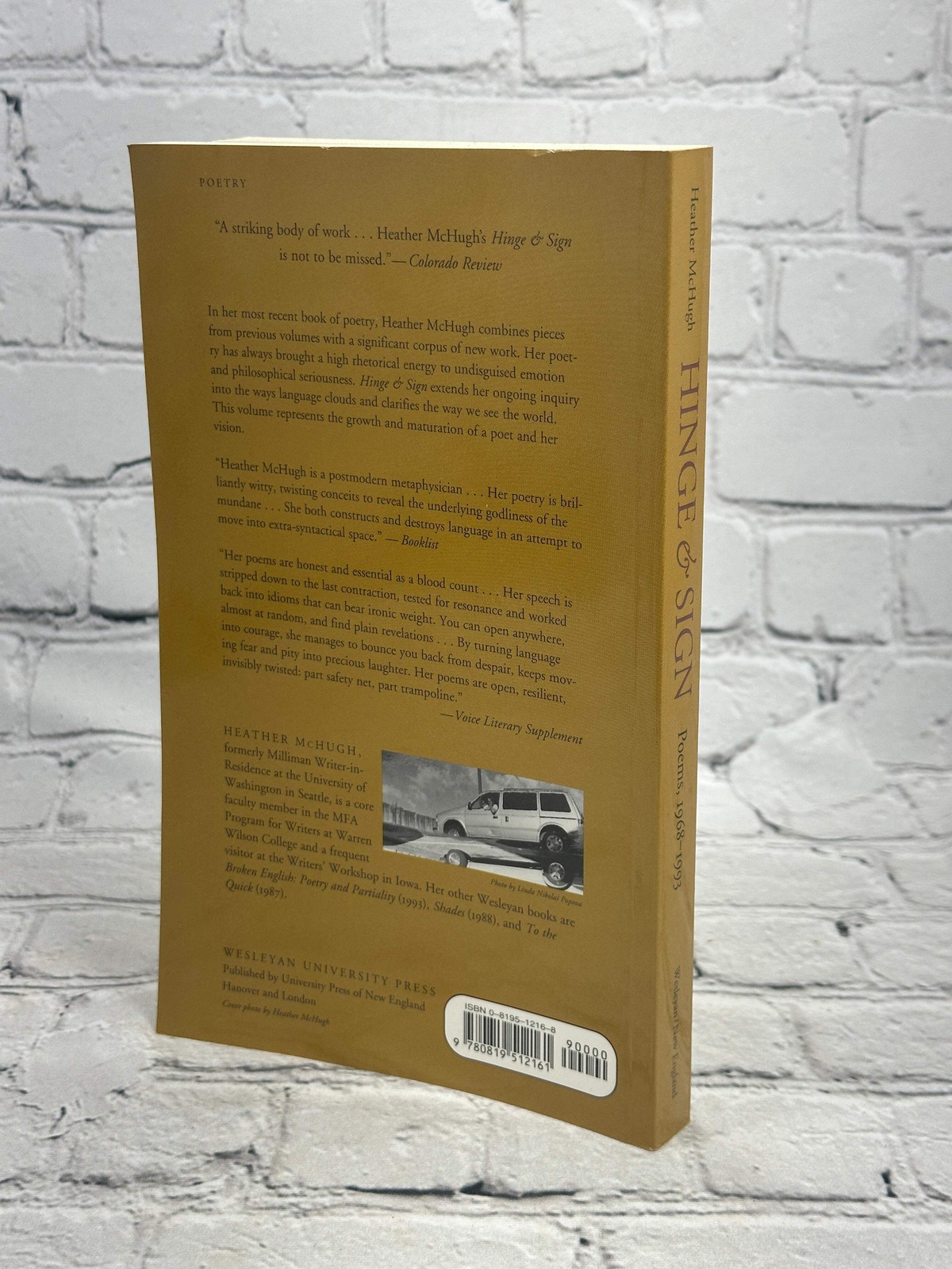 Hinge and Sign, Poems 1968-1993 by Heather McHugh [1st Edition · · 1994]