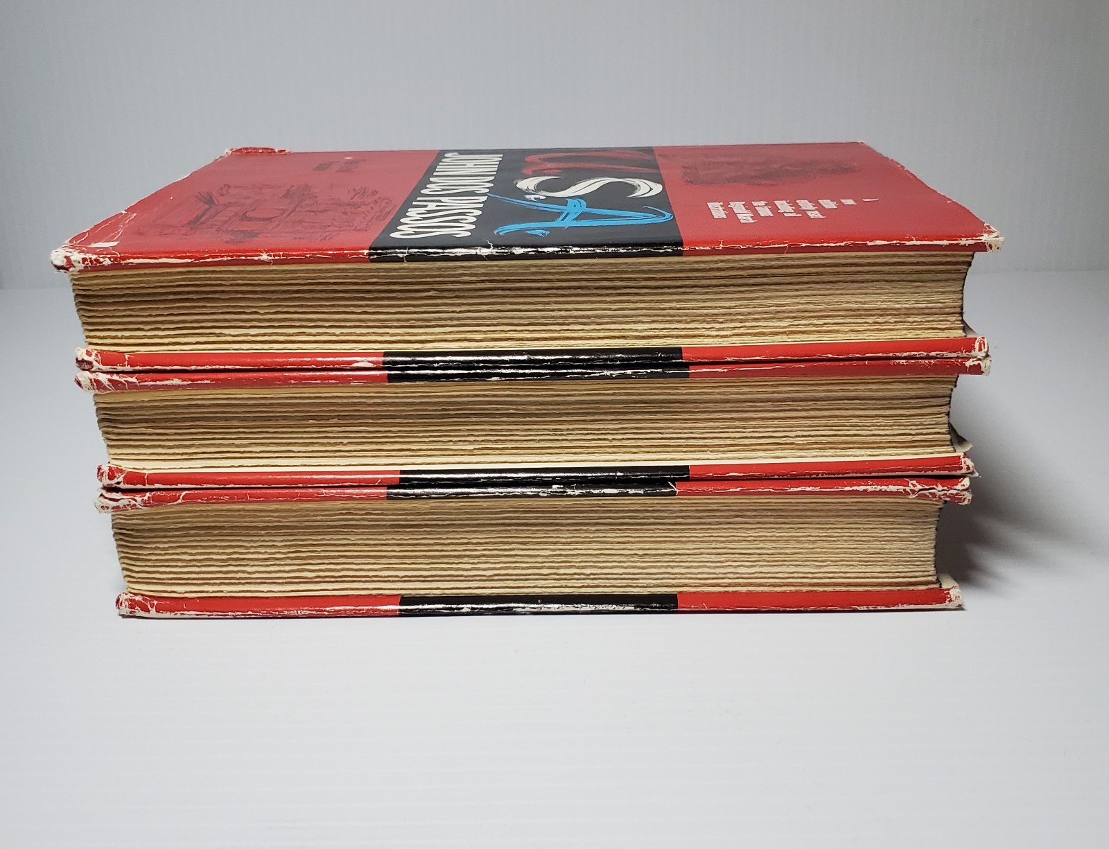 Vintage John Dos Passos U.S.A Trilogy (3 Volumes) 1960 Illustrated HC’s w/DJ BCE