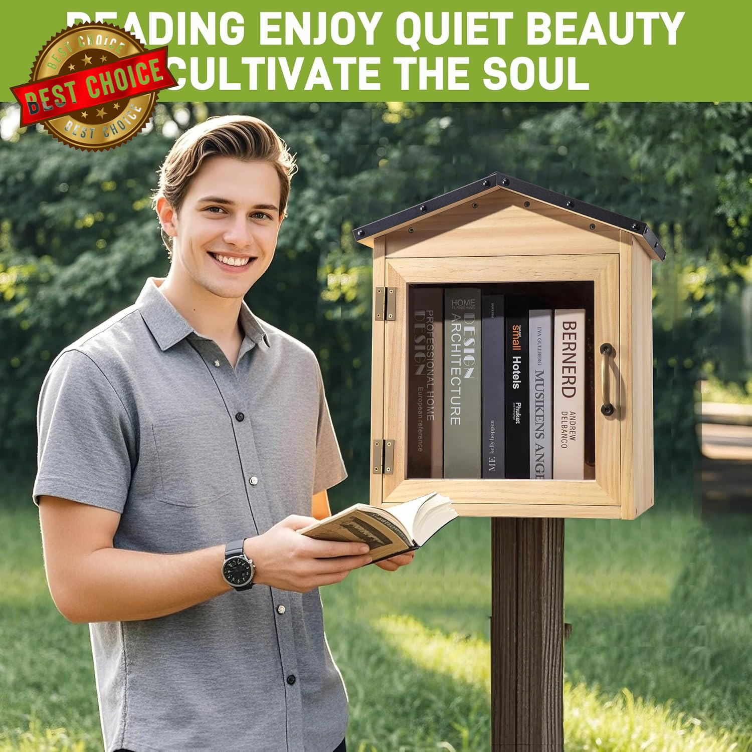 Little Library Box Outdoor – Free Library Kit for Sharing Books, Literature, and