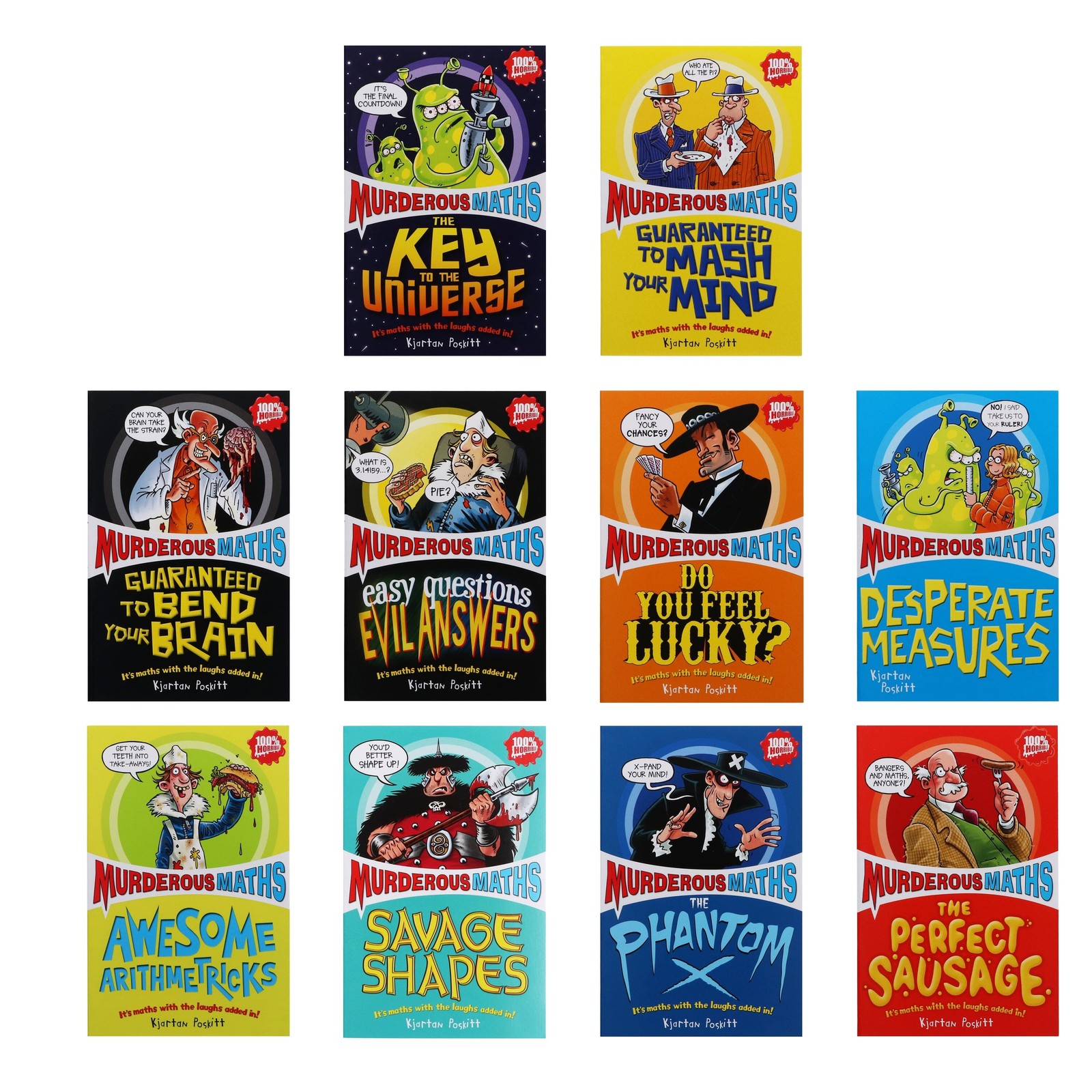 Murderous Maths Collection 10 Books Box Set by Kjartan Poskitt – Ages 8-12 – PB