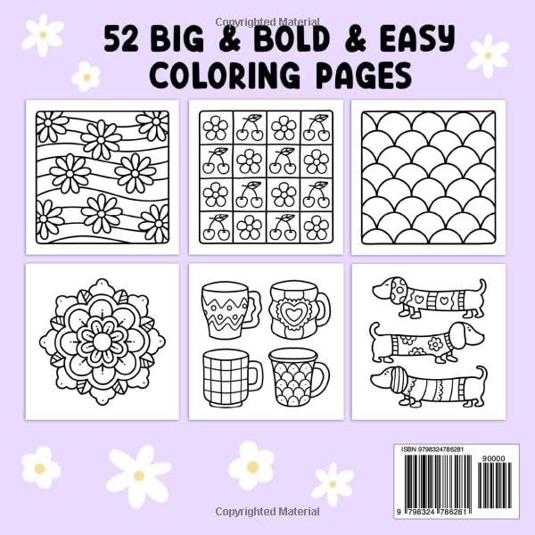 Comfy Patterns: Coloring Book for Adults and Kids, Bold Easy, Simple and…