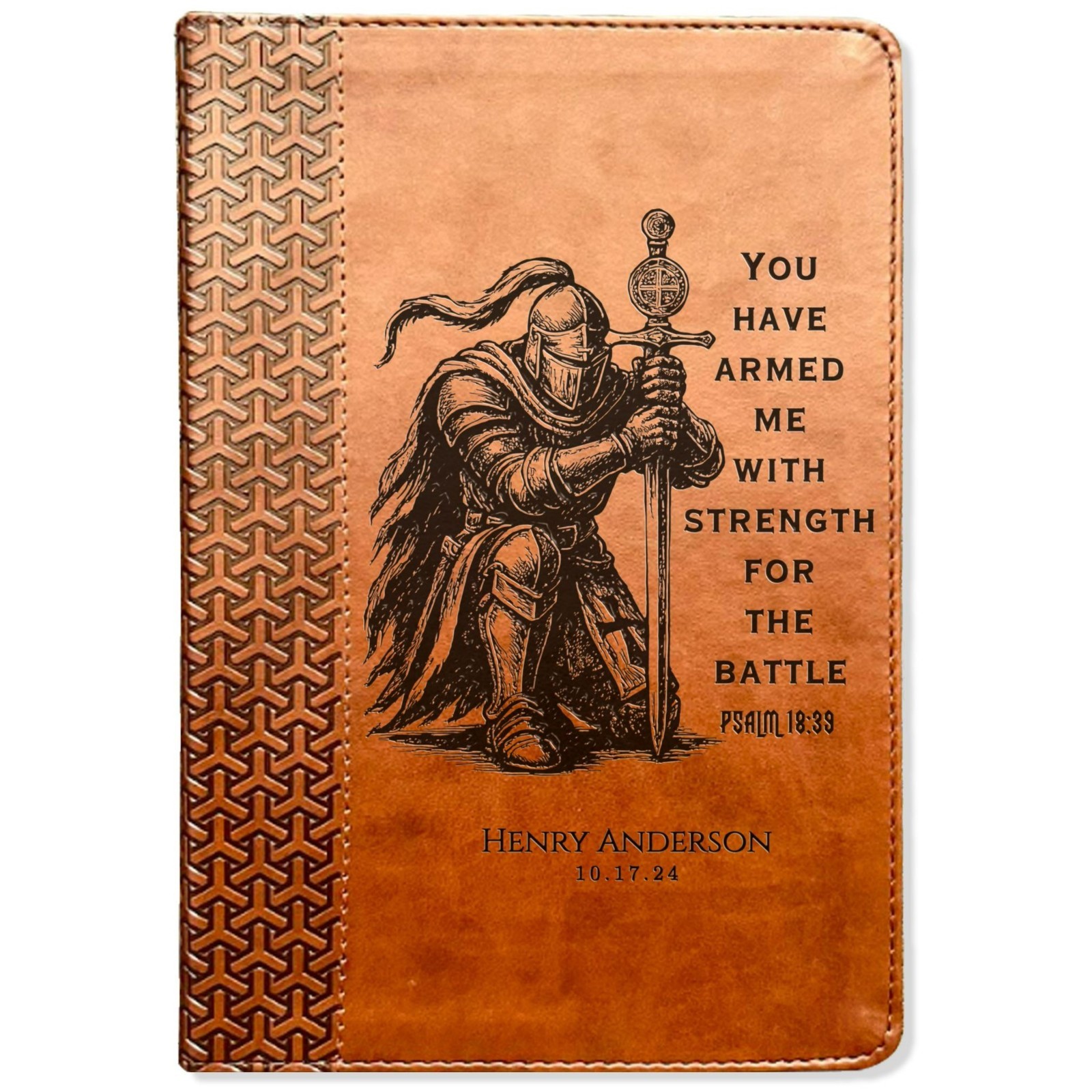 Personalized Bible for Men, KJV Study Bible, Engraved Name, Knight Warrior Gift