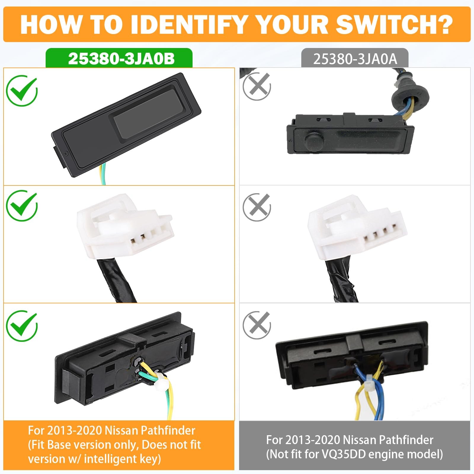 253803JA0B Hatch Button Trunk Latch for Nissan Pathfinder 2013 2014 2015 2016…