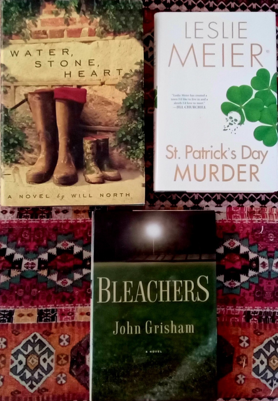 BLEACHERS-J Grisham / WATER, STONE, HEART-W North /ST PATRICK’S DAY MURDER-Meier