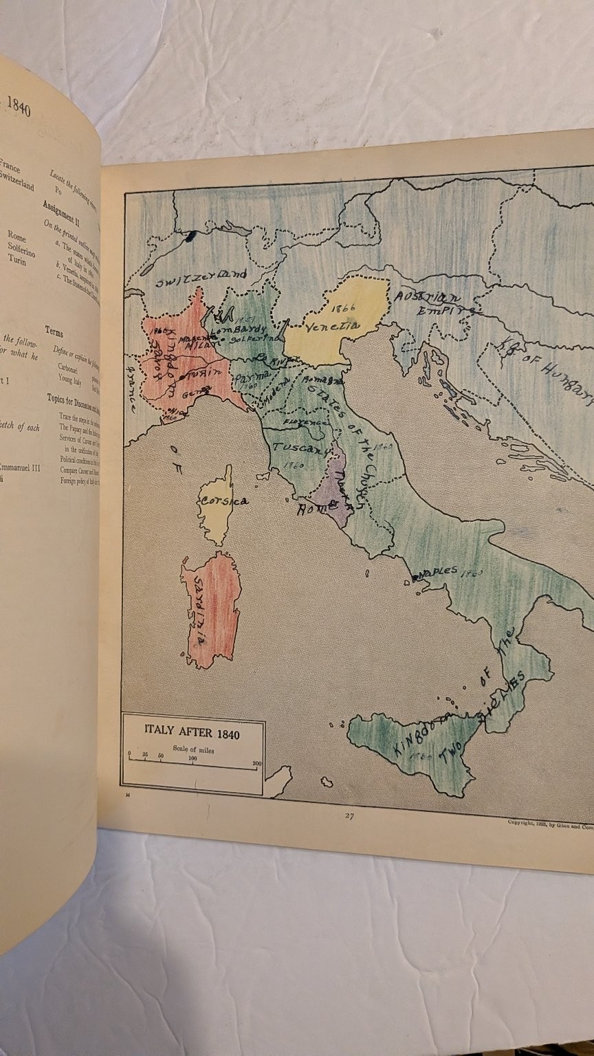 Map Exercises Syllabus Notebook Modern European History Bishop Robinson 1927