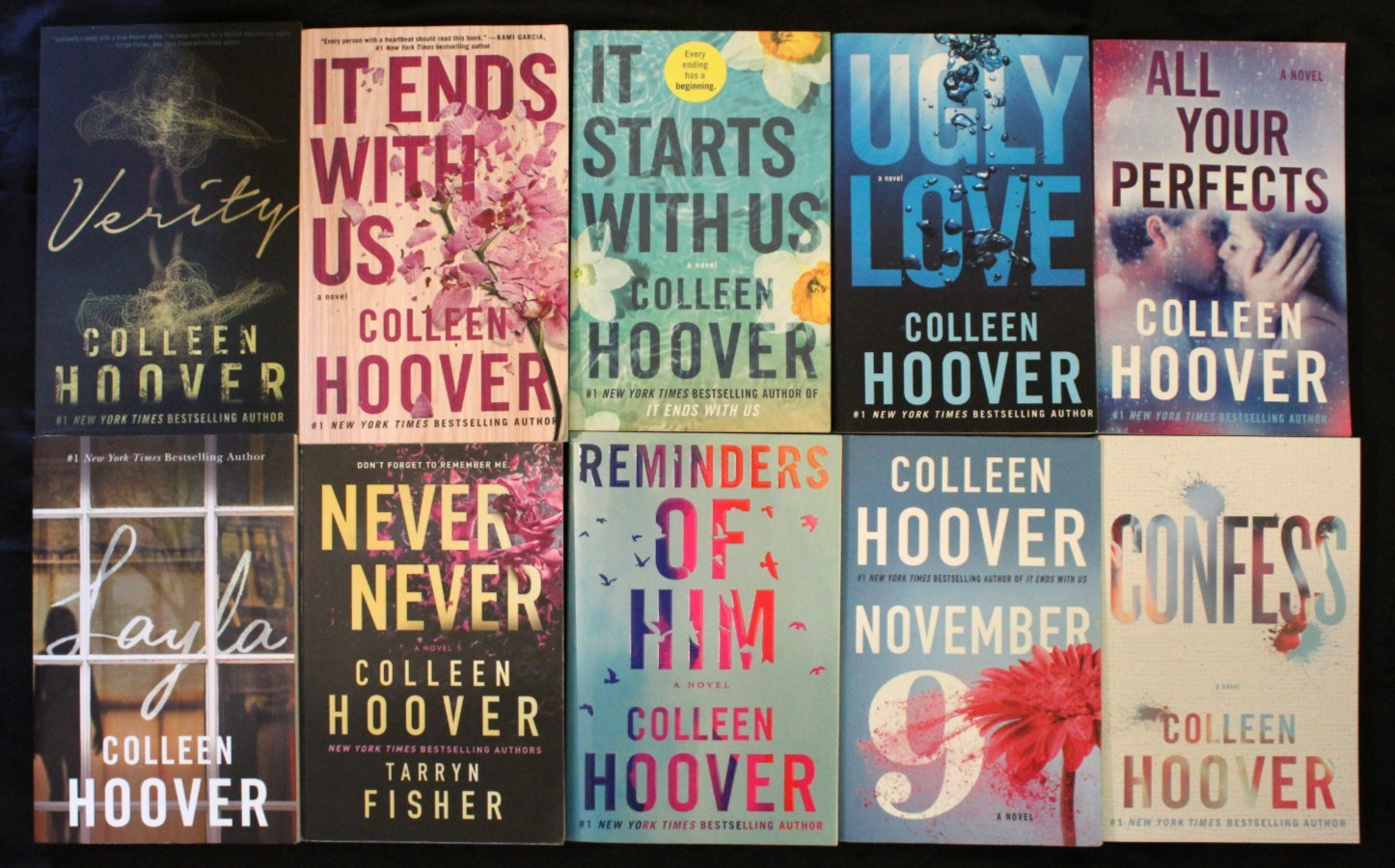 Colleen Hoover Trade Paperback Lot of 10 ~ Contemporary Romance (Acceptable)