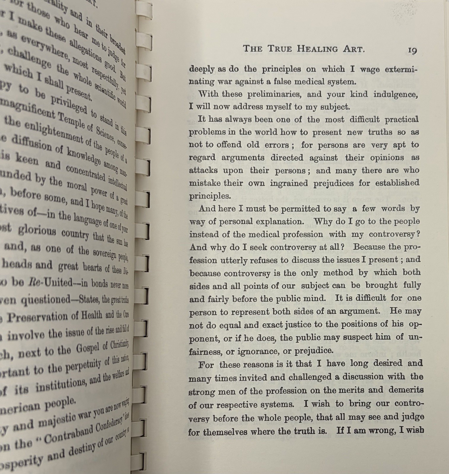 True Healing Art R. T. Trall Lecture Vintage Health Research Publication Book