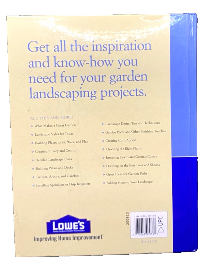 Lowe’s Complete Landscaping Book, Hardcover-432 Pages (New)