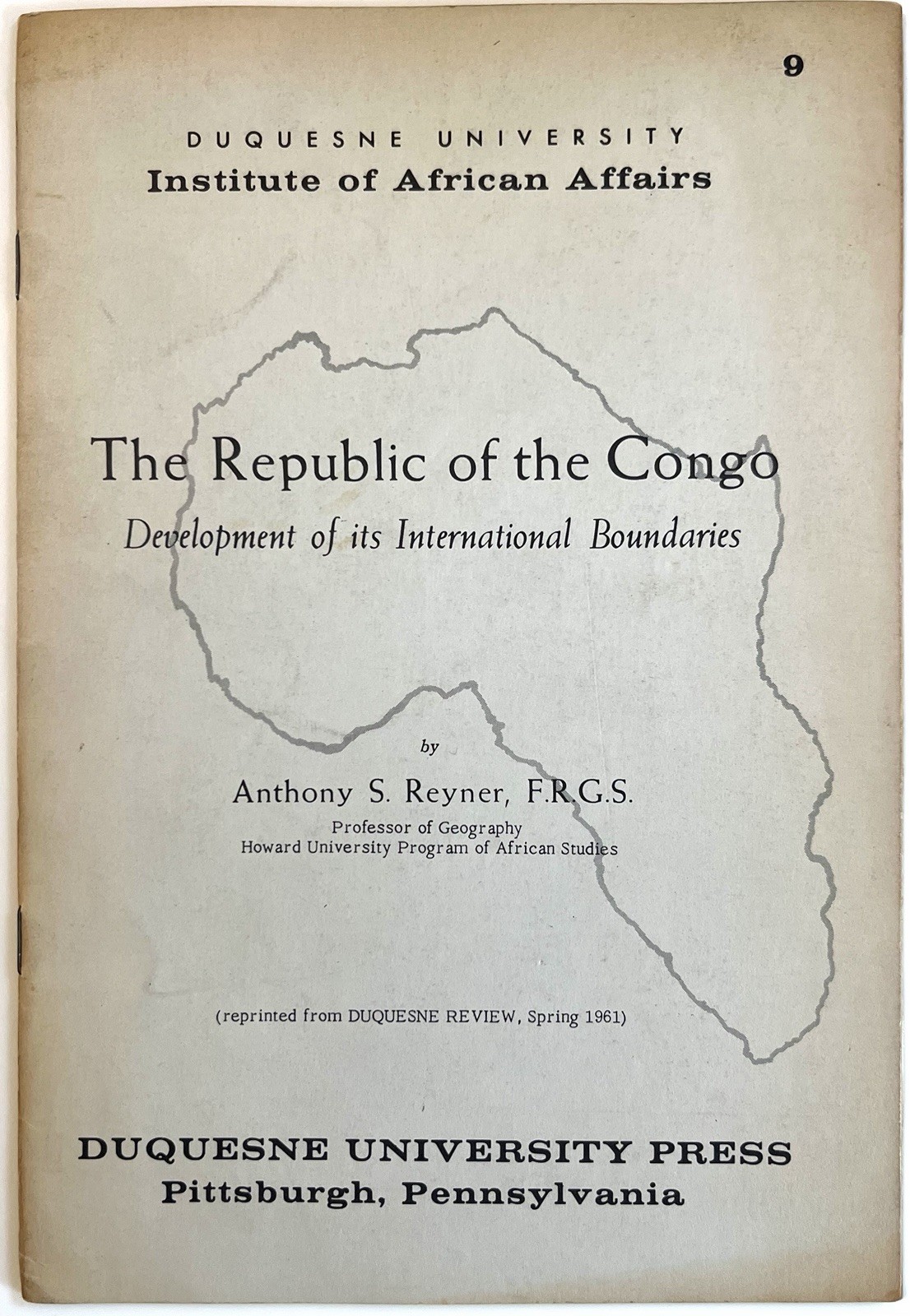 Republic of Congo: Development of International Boundaries – Anthony Reyner 1961