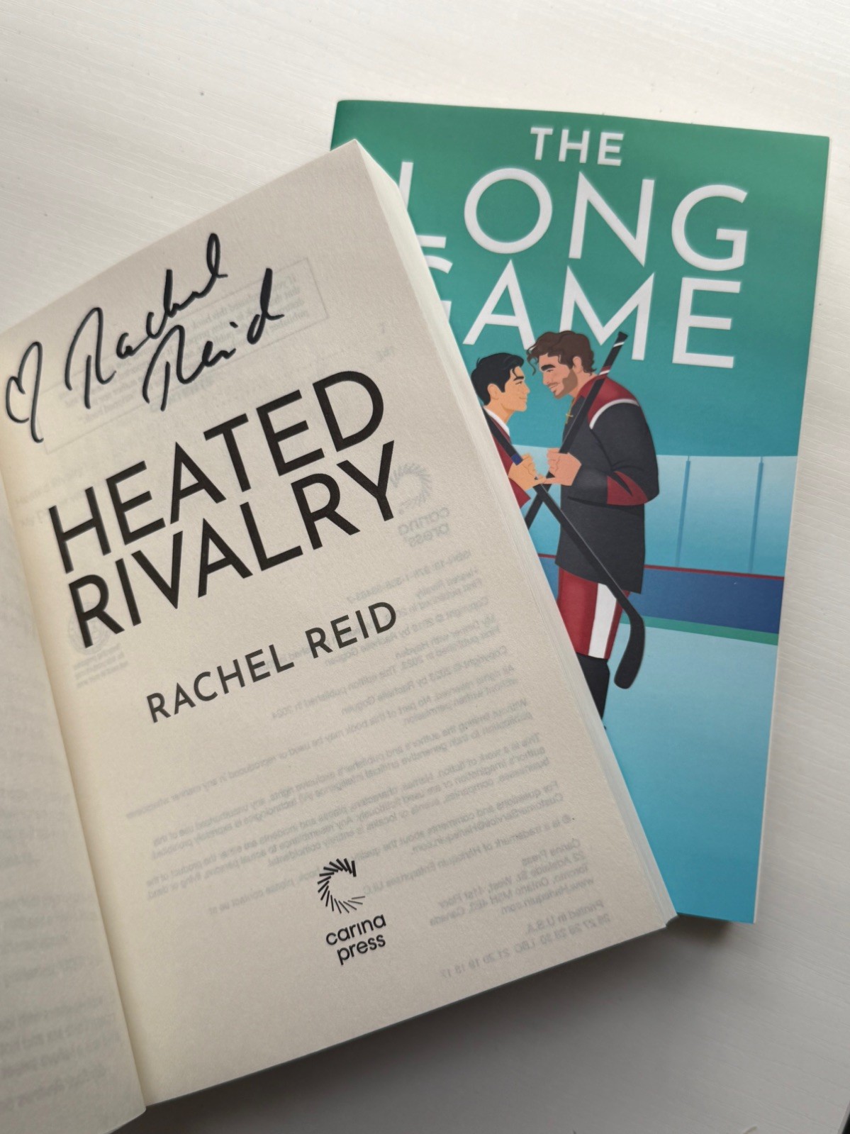 Heated Rivalry/The Long Game Signed Rachel Reid