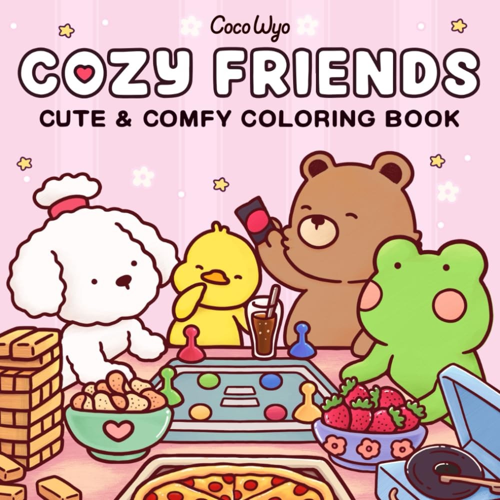 Cozy Friends: Coloring Book for Adults and Teens Featuring Super Cute Animal…