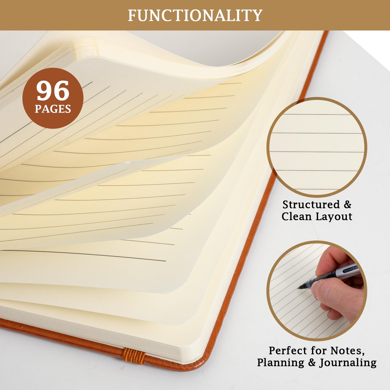 Lined Journal Notebook, A5 (5.7” x 8.3″), 3 pieces, Journaling Notebooks for…