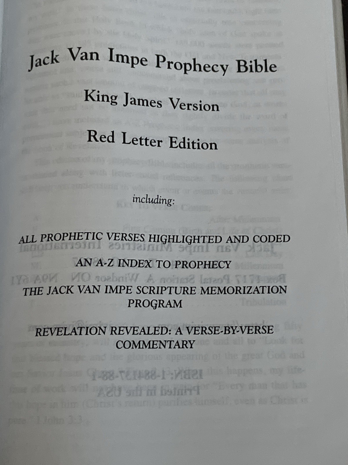 The Jack Van Impe Prophecy Bible Second Edition KJV Bonded Leather Red Letter