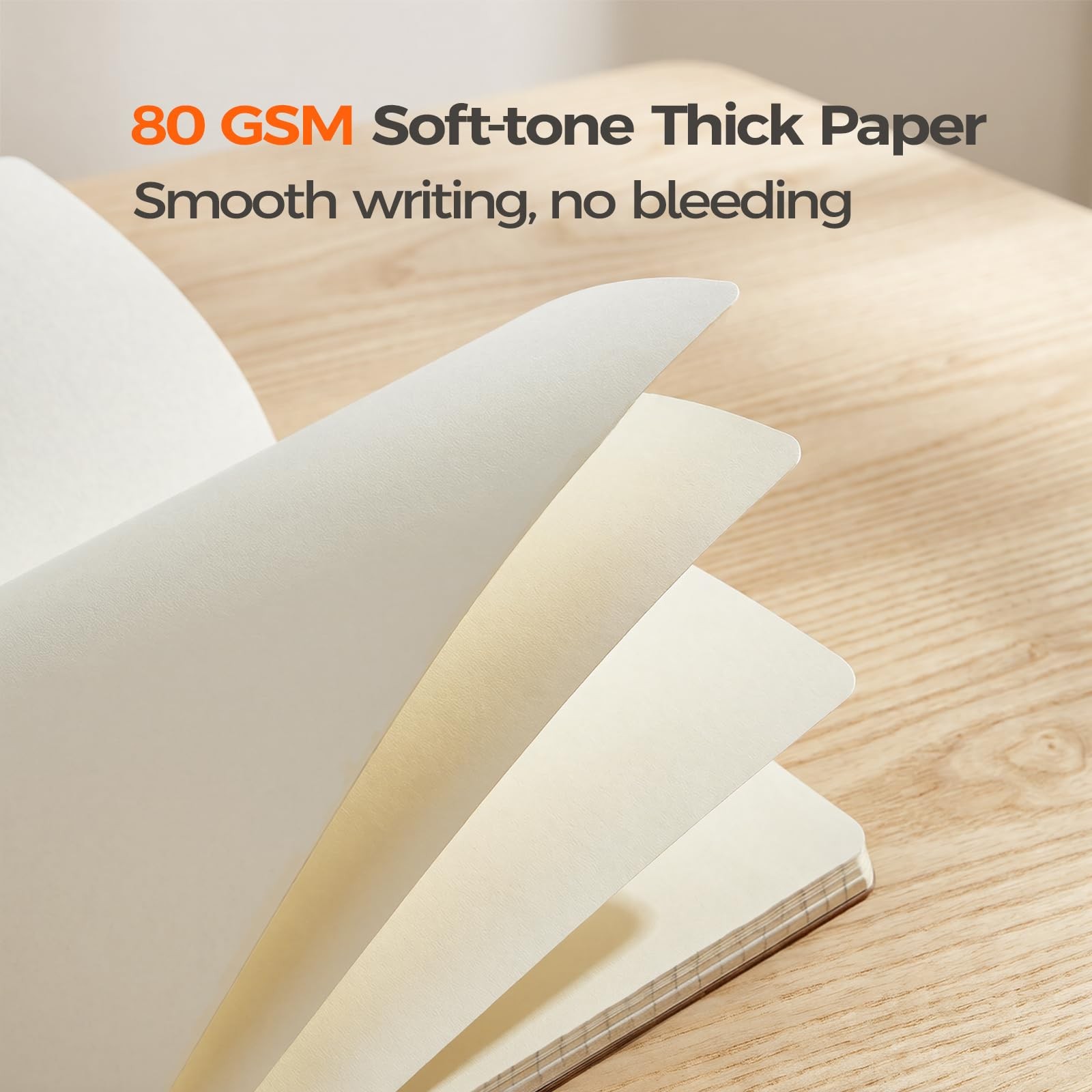 5 Pack Kraft A5 Notebooks Blank Journals 60 Pages Smooth Writing Softcover