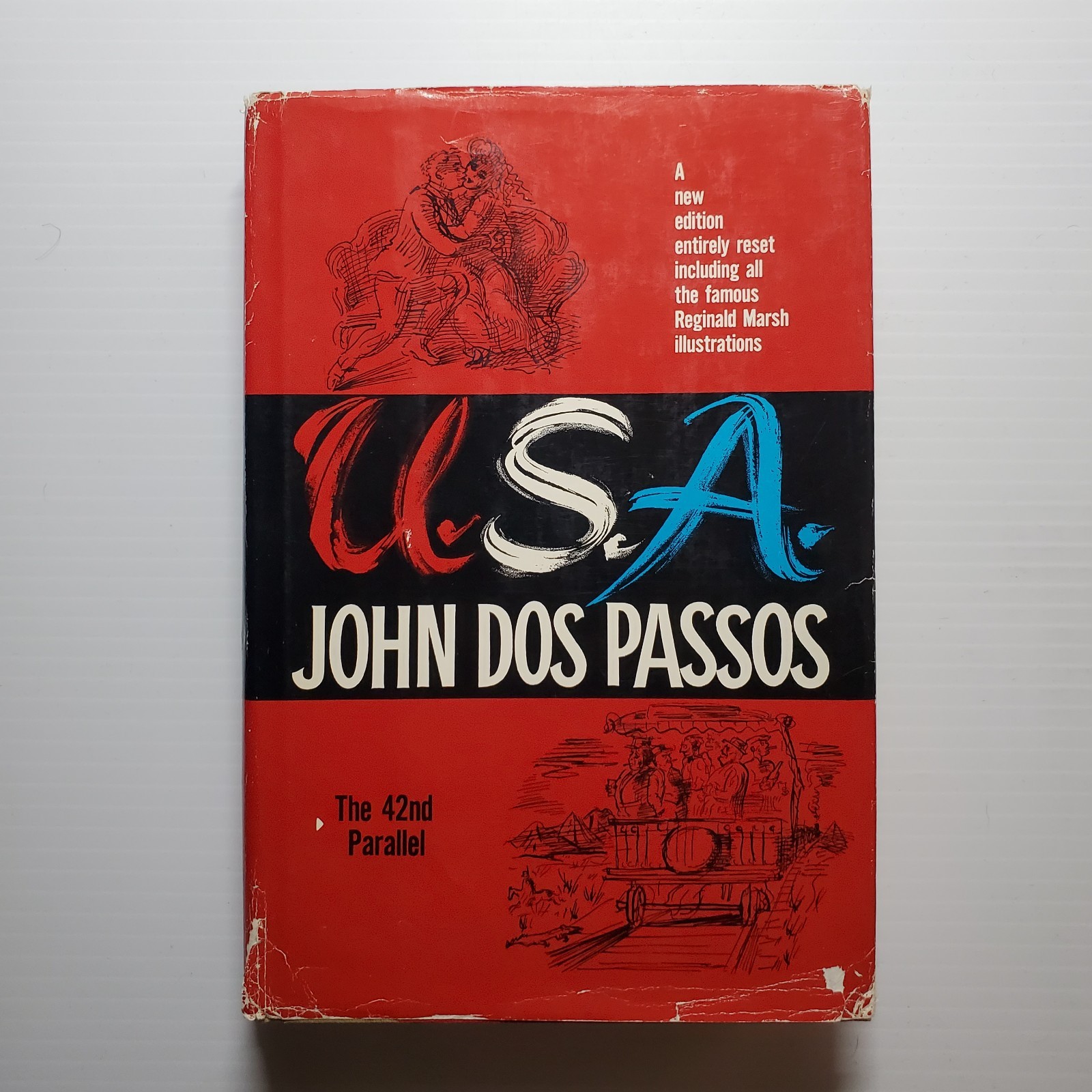 Vintage John Dos Passos U.S.A Trilogy (3 Volumes) 1960 Illustrated HC’s w/DJ BCE