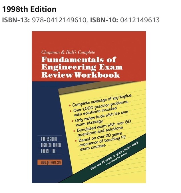 Chapman and Hall’s Complete Fundamentals of Engineering Exam Review Workbook by