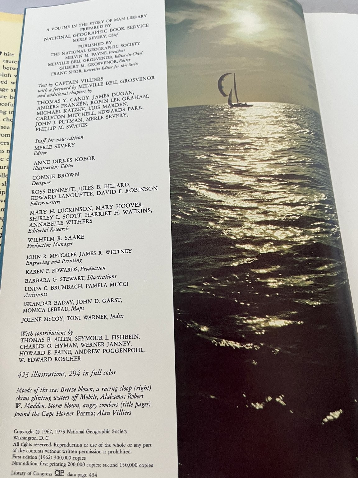 Men Ships and the Sea Villiers 1973 New Edition National Geographic Society