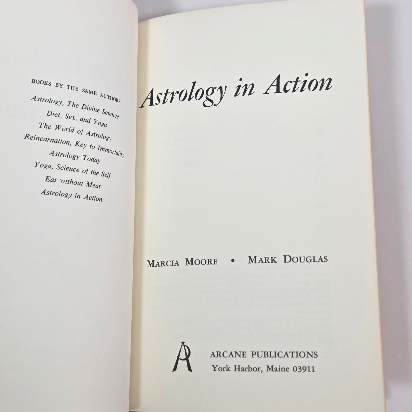 SIGNED Astrology in Action Marcia Moore Mark Douglas 1970 First Ed HCDJ Arcane