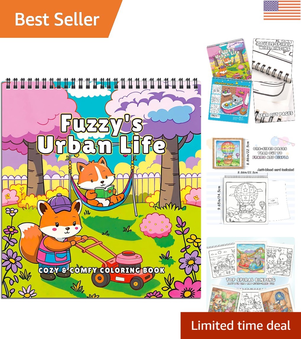 Relaxing Spiral-Bound Coloring Book for Mindfulness & Creativity – 32 Pages