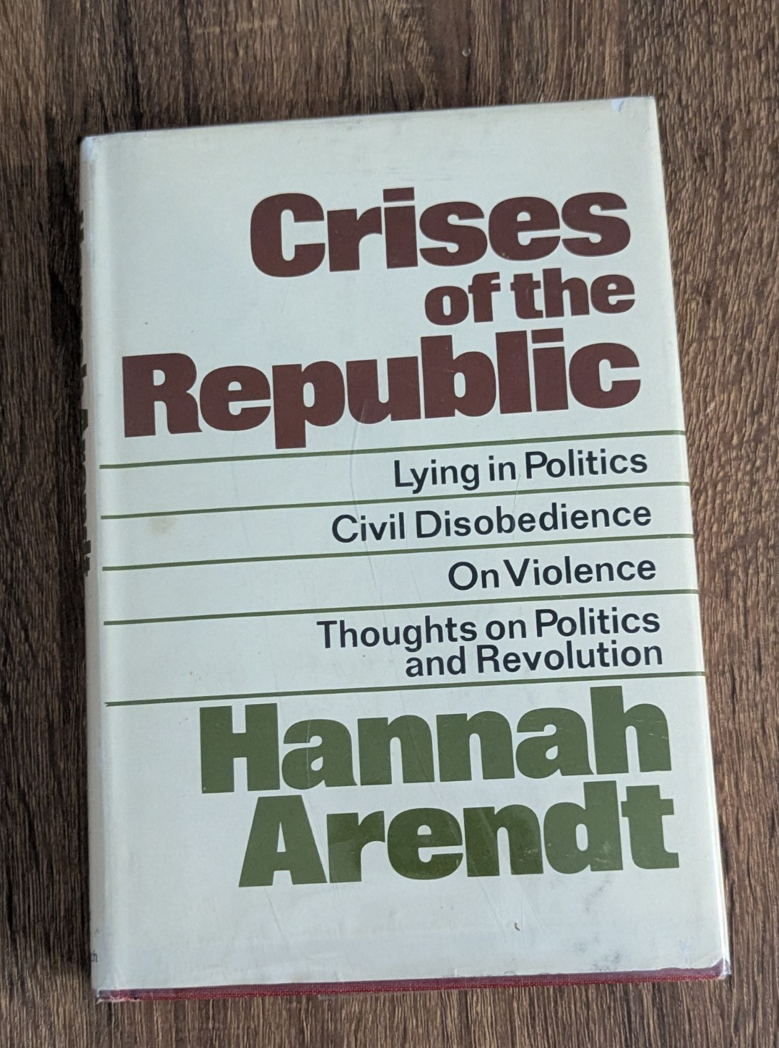 Hannah Arendt Crises of the Republic Harcourt 1972 Hardcover 1st ed 2nd printing