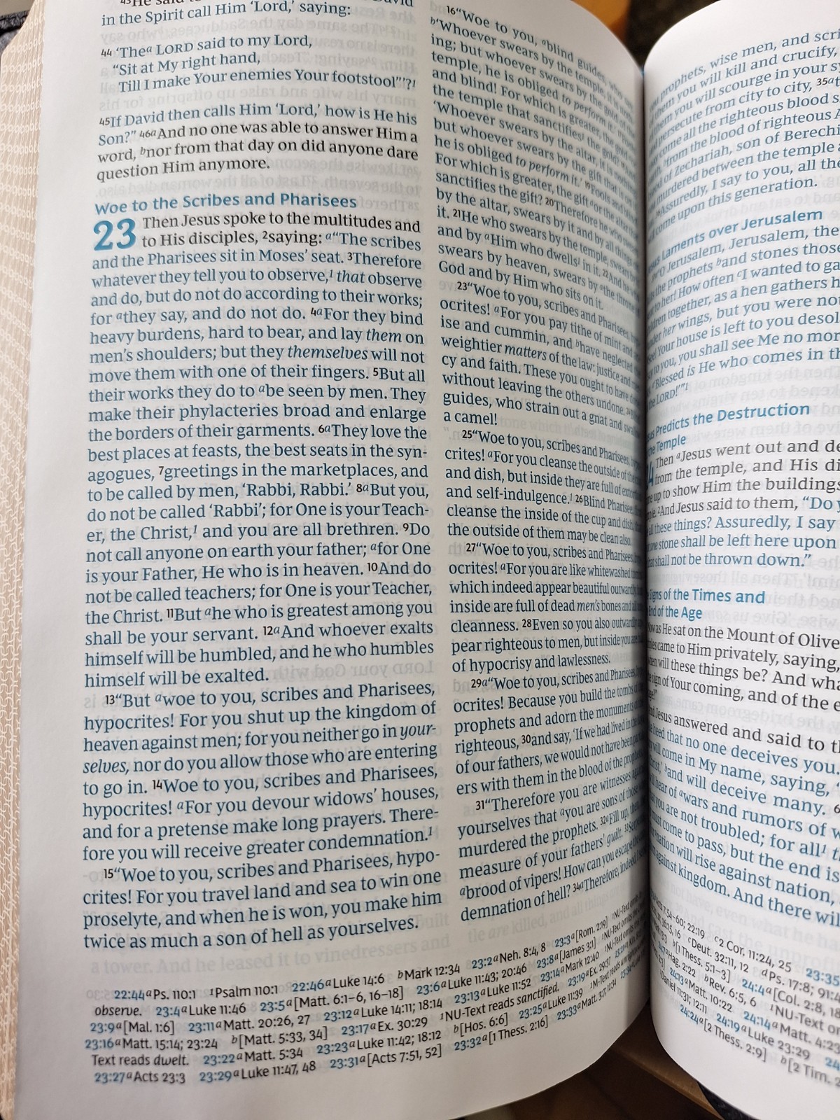 NKJV, Large Print Thinline Ref. Bible, Blue Letter, Maclaren, Genuine Leather