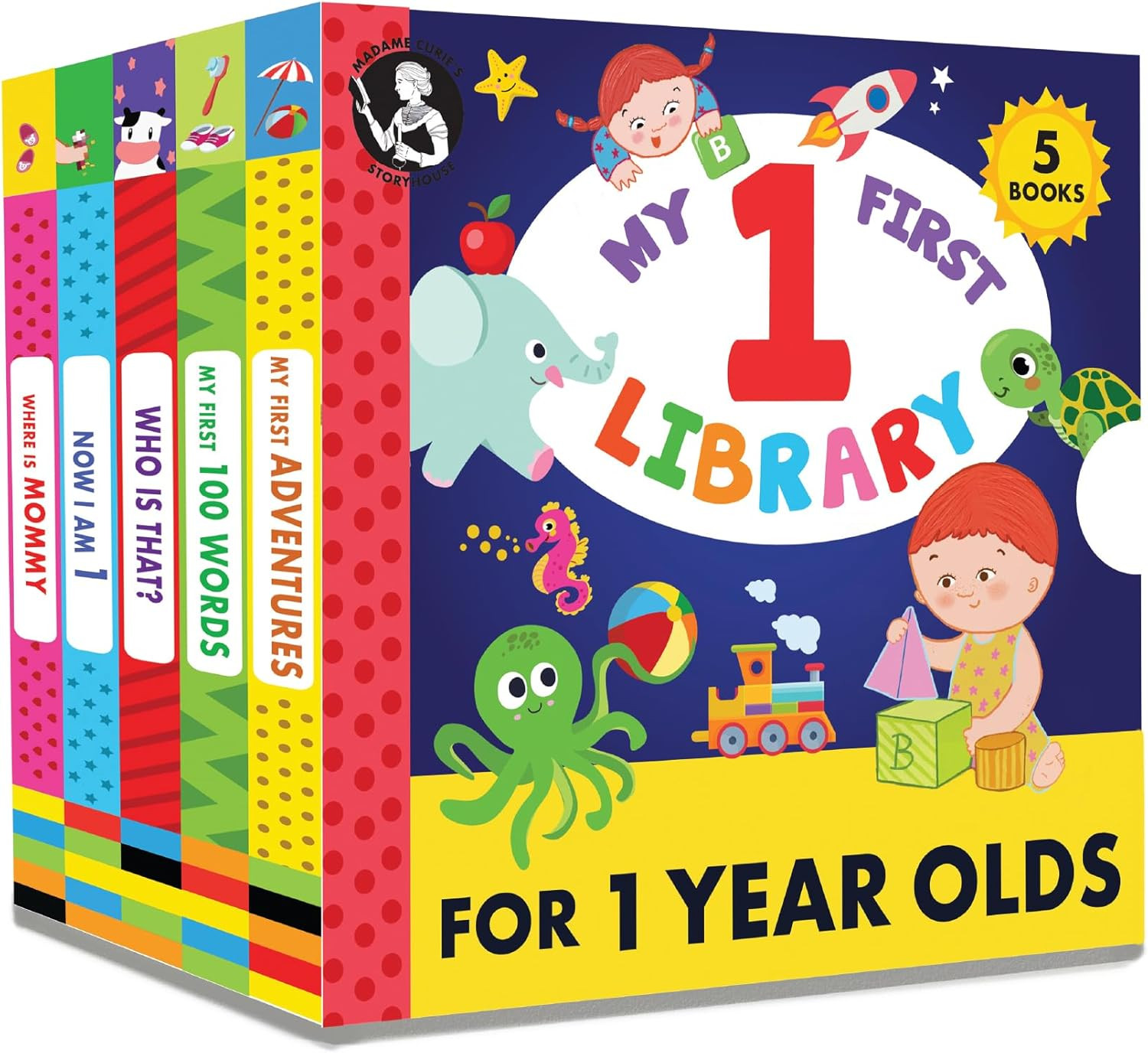 Madame Curie’S My 1 Year Old Library Set of 5 | Baby Toys, for Ages 12-18-24 Mon