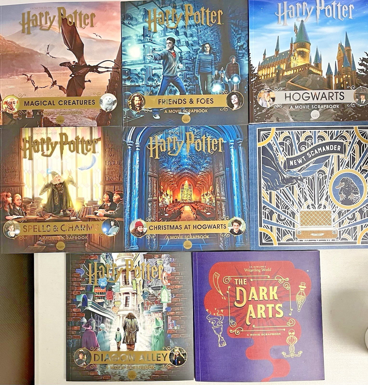 Harry Potter /Fantastic Beasts Movie Scrapbook 8 Book Collection NEW No Box