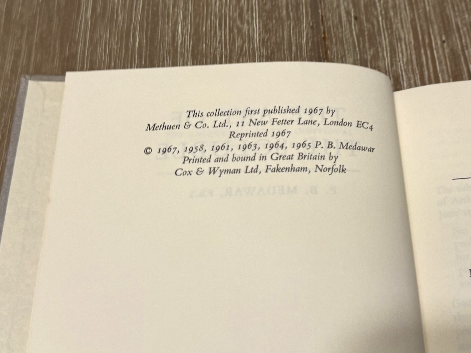 The Art of the Soluble by P.B. Medawar 1967 HC/DJ