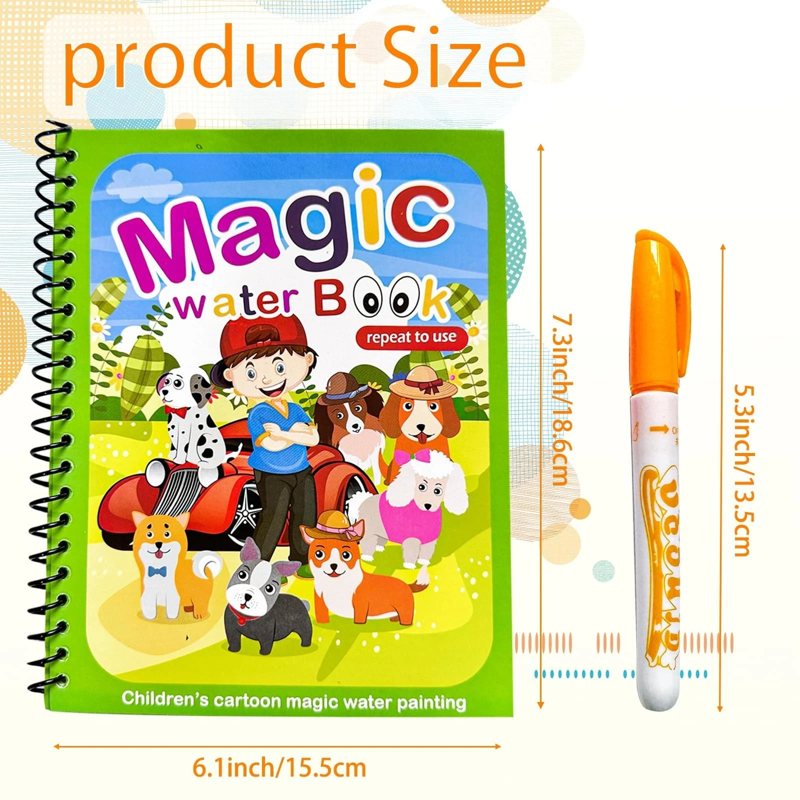 14 Pack Water Coloring Books,Water Doodle Book Toys,Reusable Water Painting Book