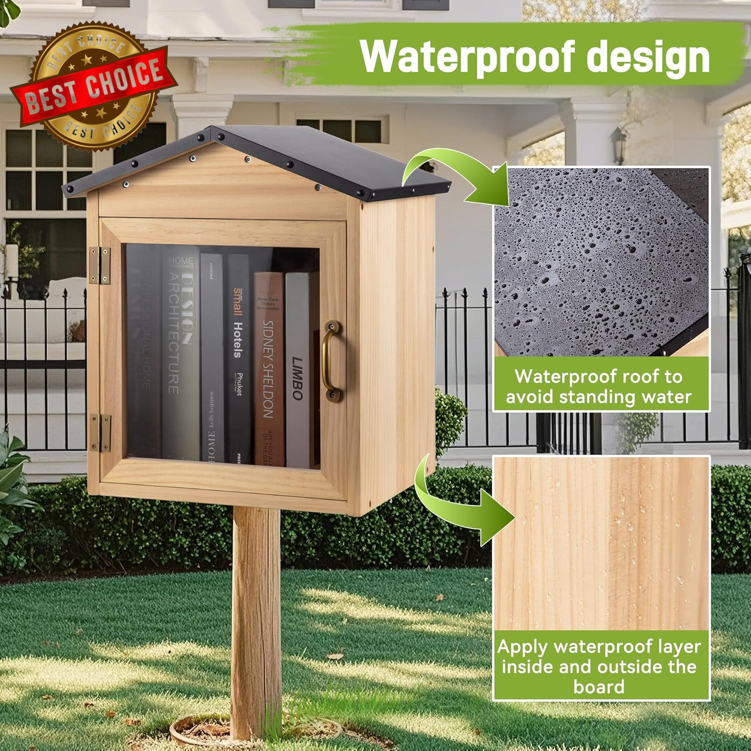 Little Library Box Outdoor – Free Library Kit for Sharing Books, Literature, and