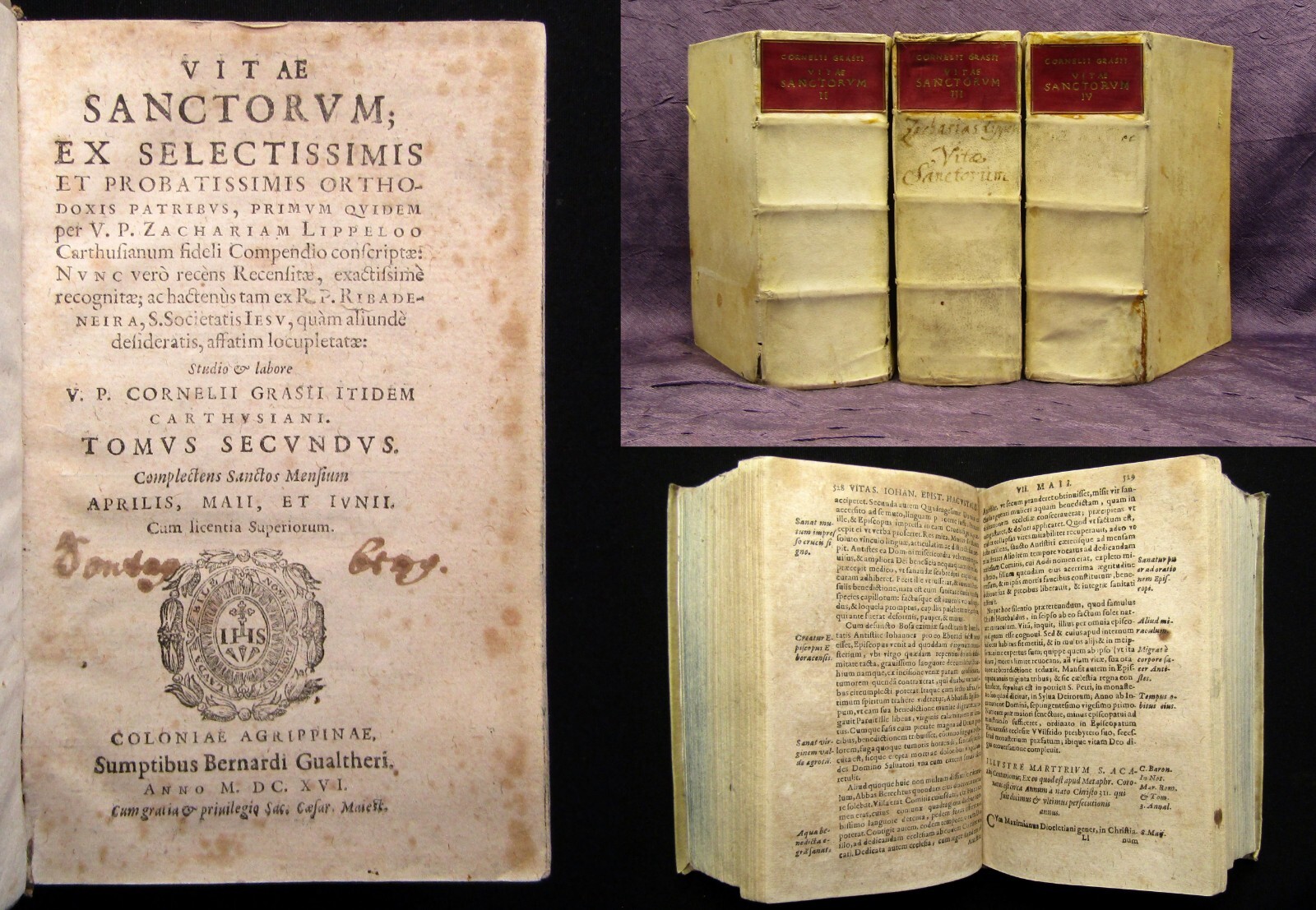 Lippeloo Zacharias Vitae Sanctorum Ex Selectissimis 1603-1603 Bd. 2-4 js