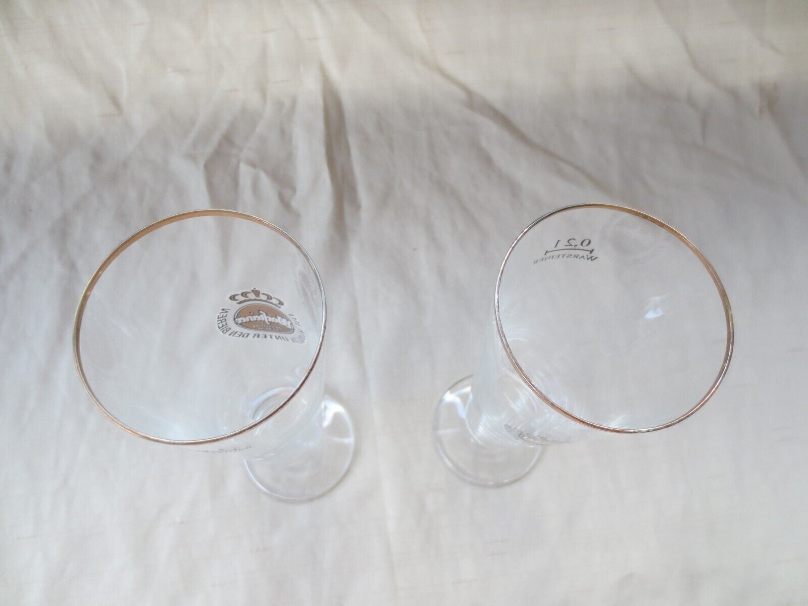 Warsteiner (Warstein) – Set of 2 – German Beer Glasses 0.2 Liter – “Tulip” – NEW