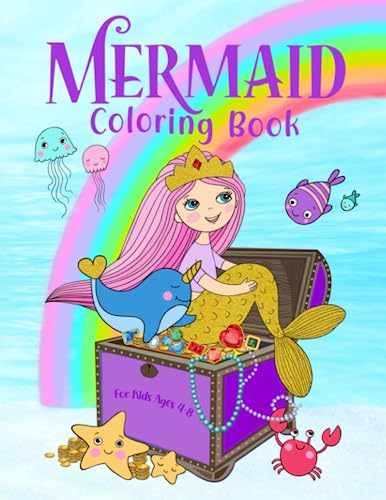 Mermaid Coloring Book for Kids – Paperback, by Coloring Two Hoots – Acceptable