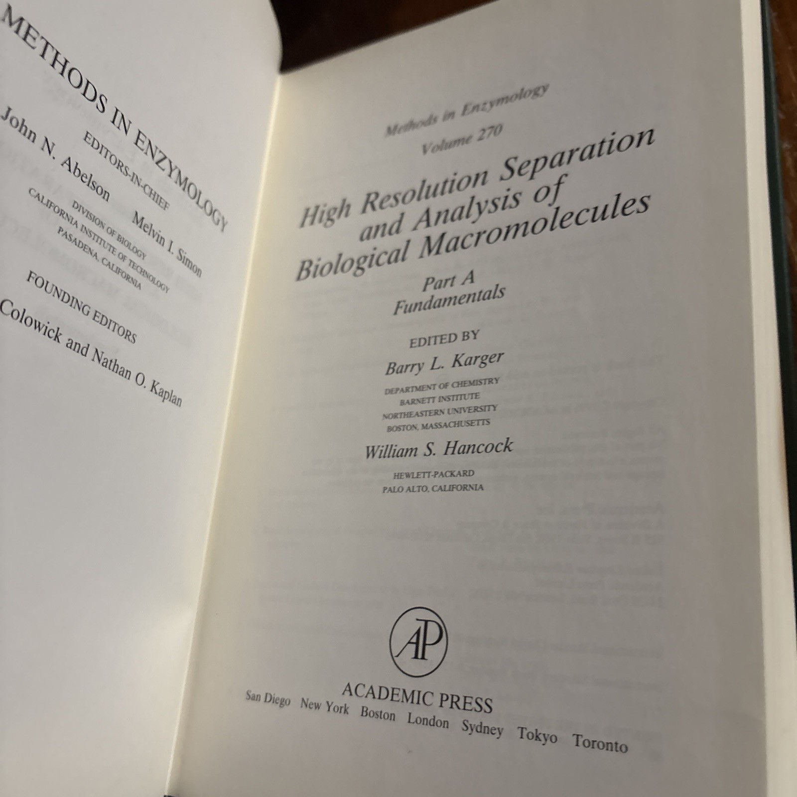 Methods in Enzymology: High Resolution Separation and Analysis of Biological