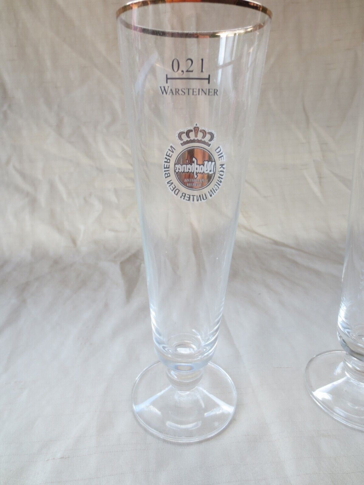 Warsteiner (Warstein) – Set of 2 – German Beer Glasses 0.2 Liter – “Tulip” – NEW