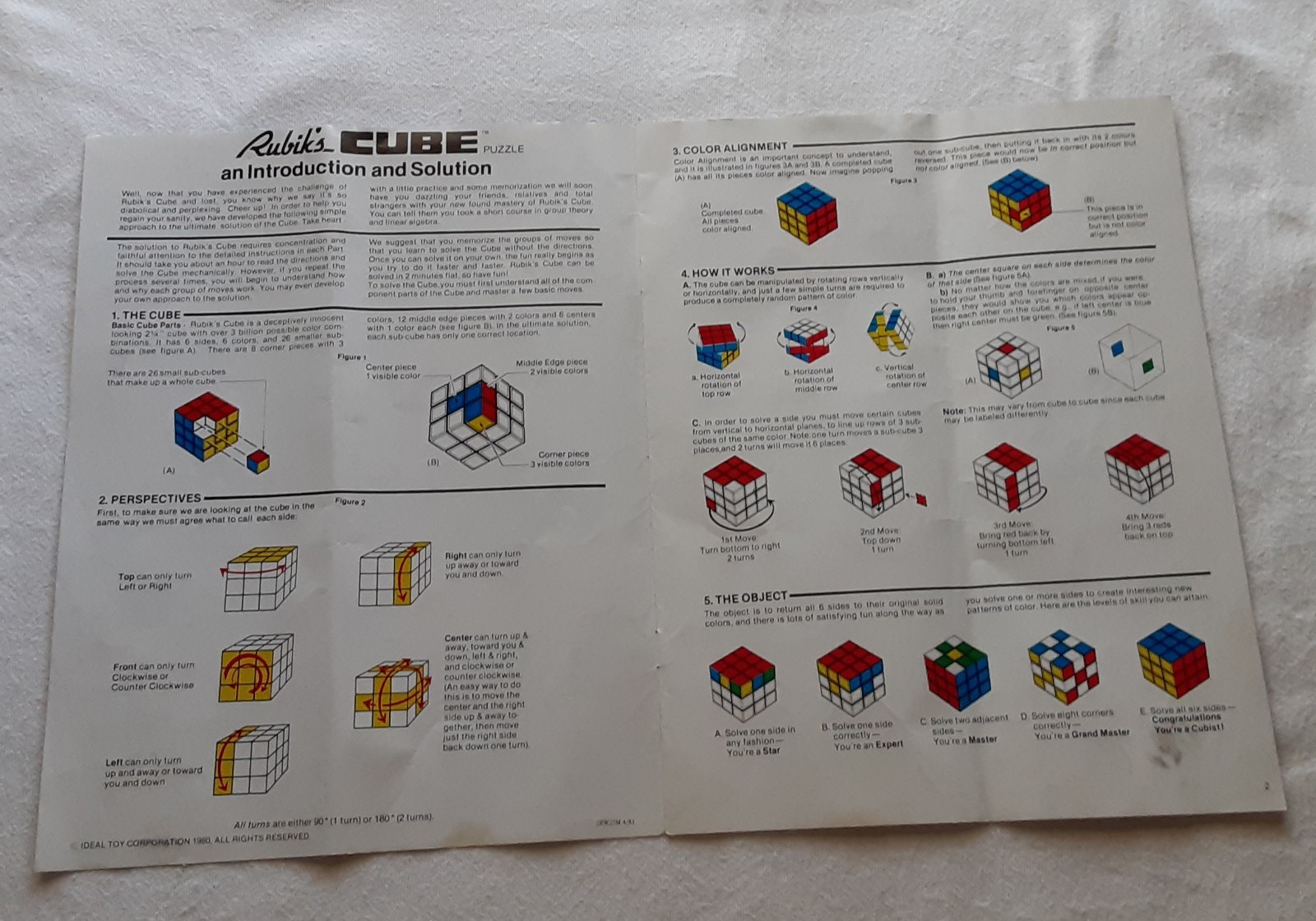 Vintage 1981 “The Ideal Solution” Rubik’s Cube Manual – 14 Pages