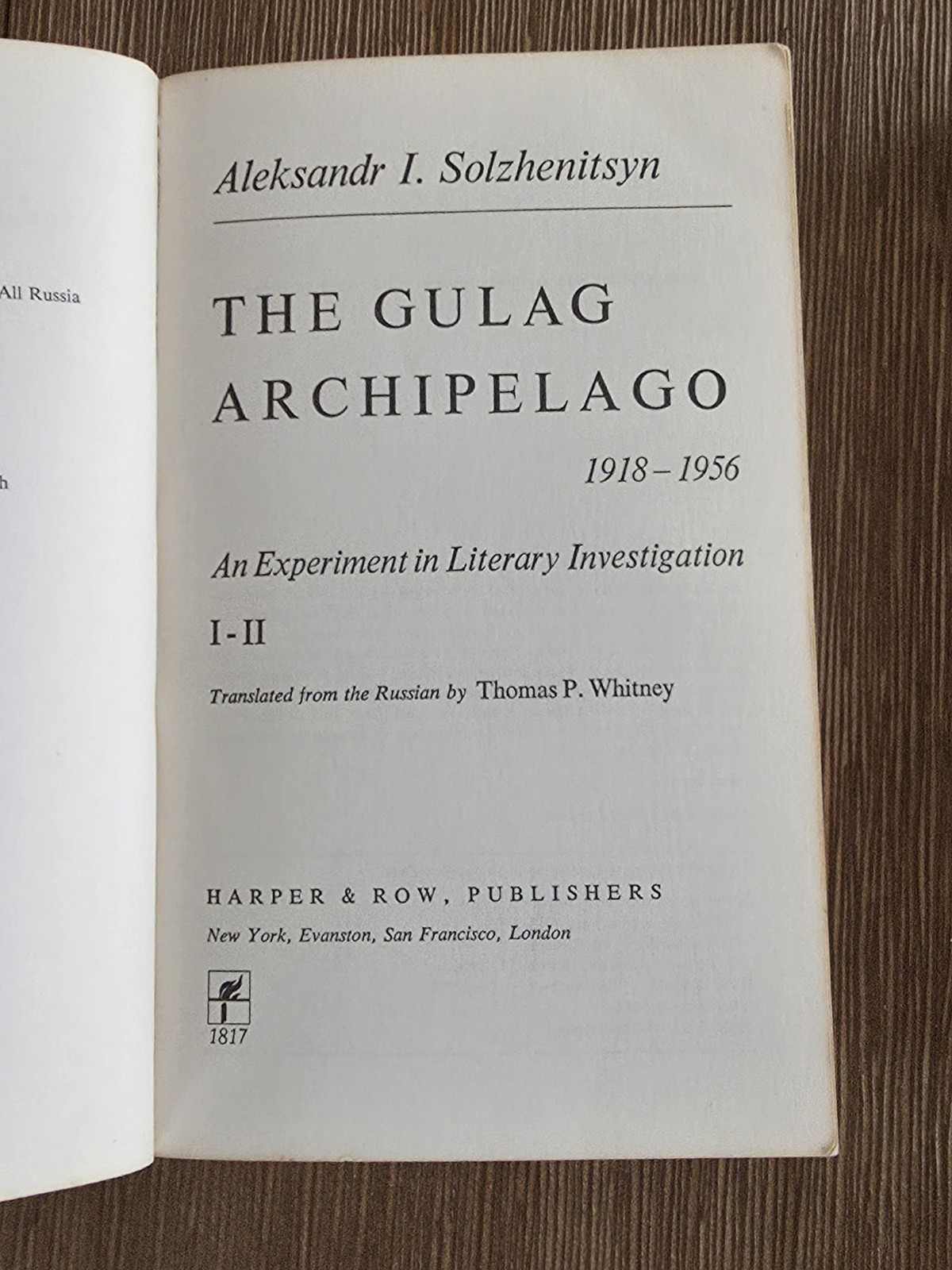 Two Vintage Solzhenitsyn Trade Paperback Books Gulag Archipelago 1st Ed