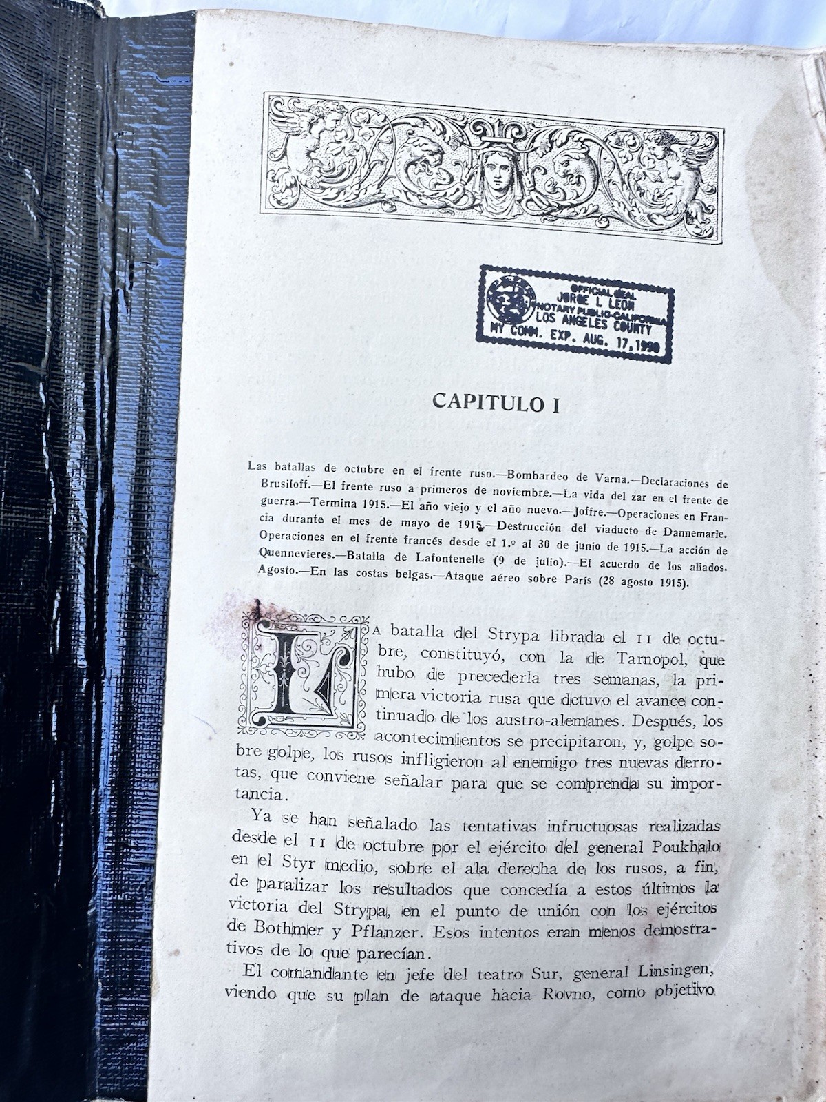 La Guerra Europea (1914-1918) Antique Book Gonzalo Calvo