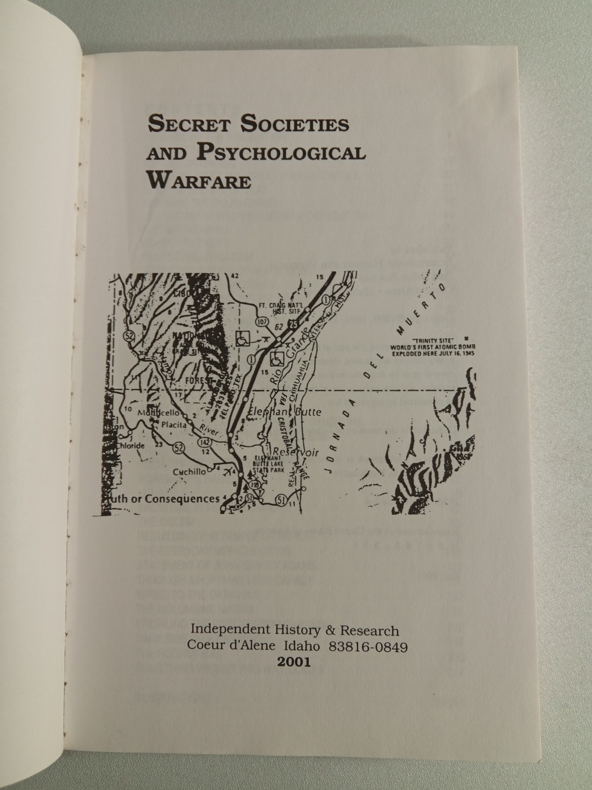 Secret Societies and Psychological Warfare by Michael Hoffman PB