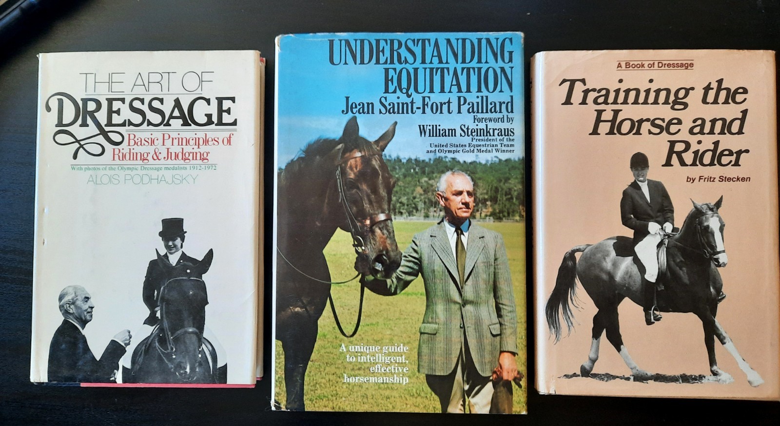 LOT of 3 Vintage Equestrian Hardcover Books Art Dressage Horse Rider Equitation