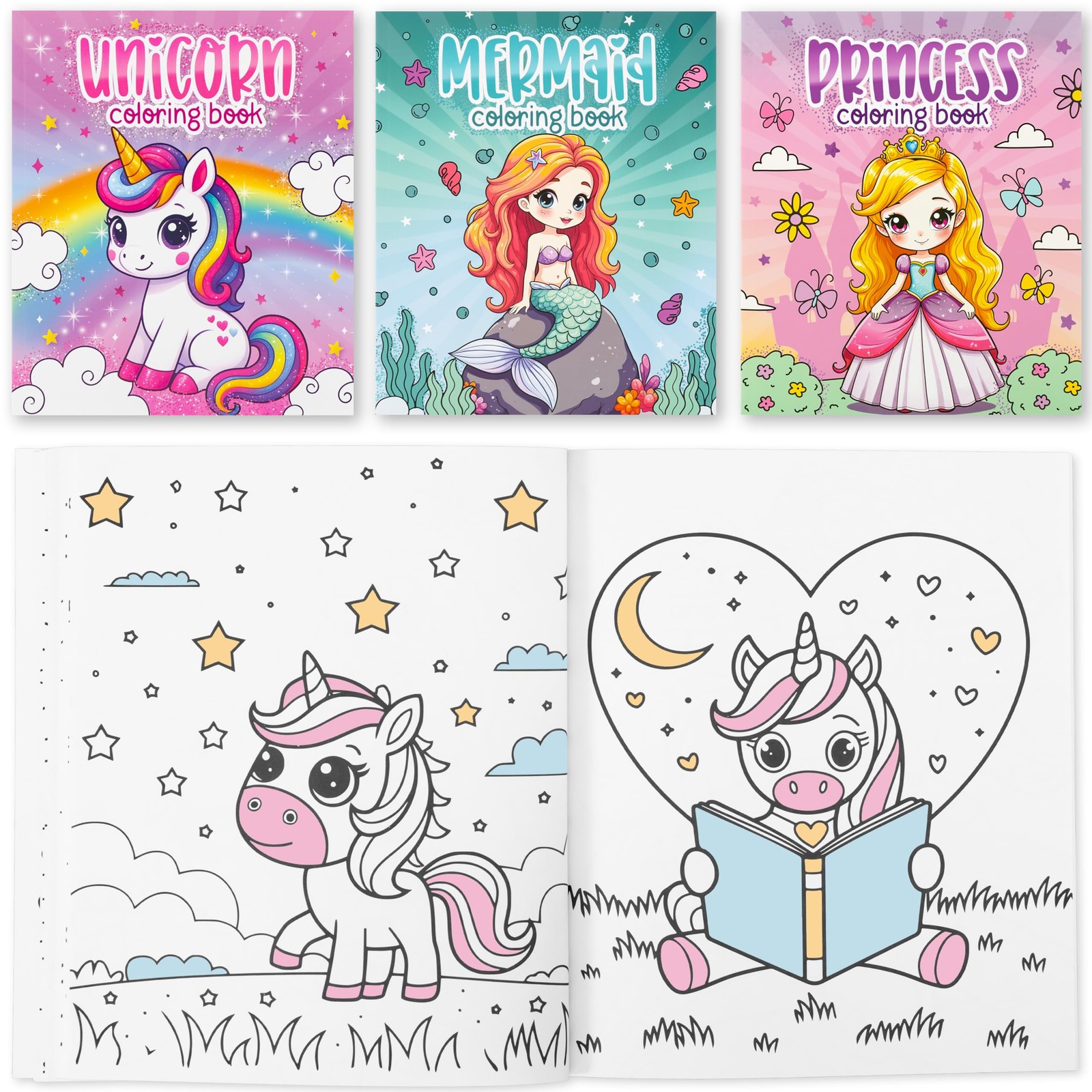 ZICOTO Fun Coloring Books for Kids Set of 3 – 7.09 x 8.46 inches, Colorful