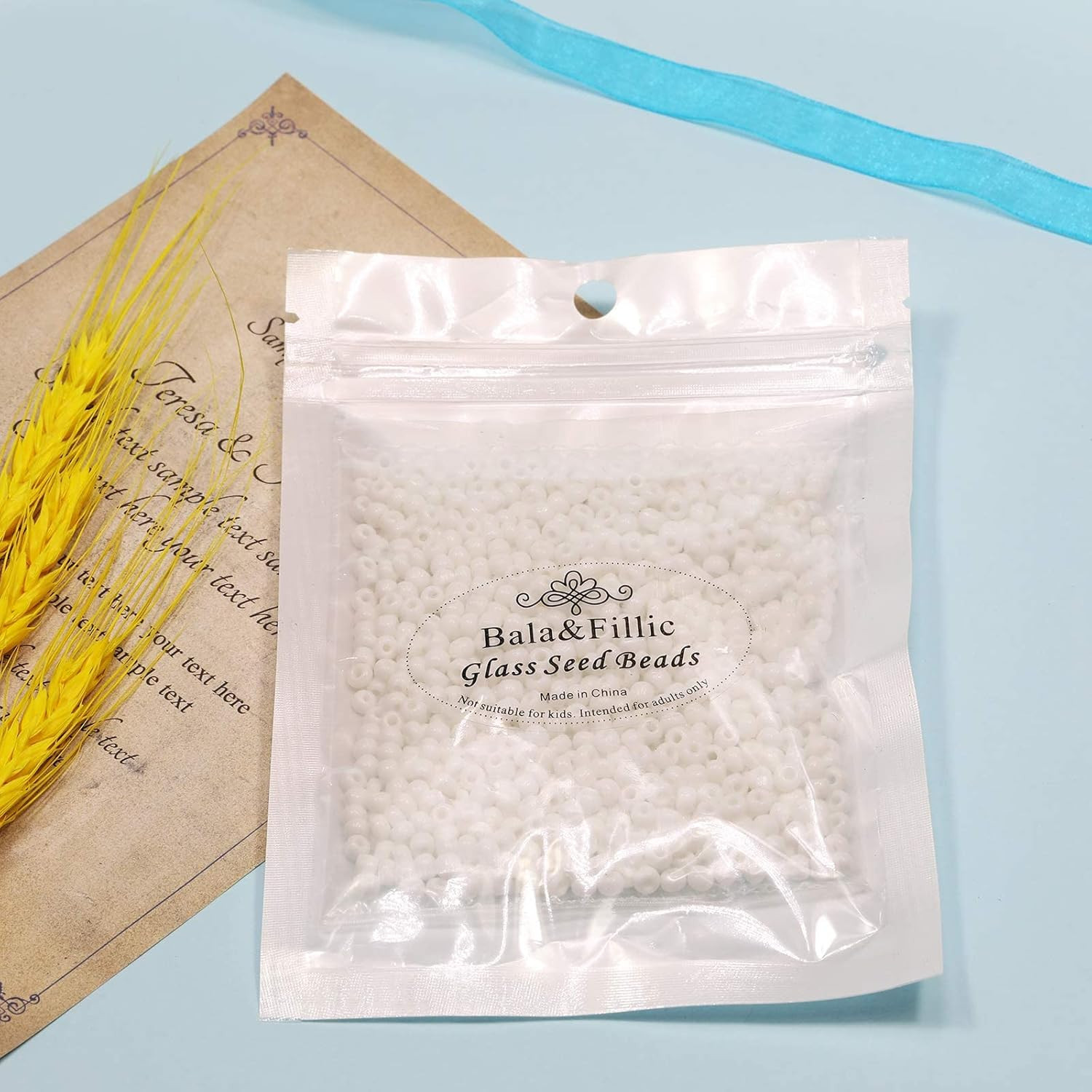 White Color 4mm Seed Beads About 1200pcs/100Grams in Bag, 6/0 Glass Craft Beads