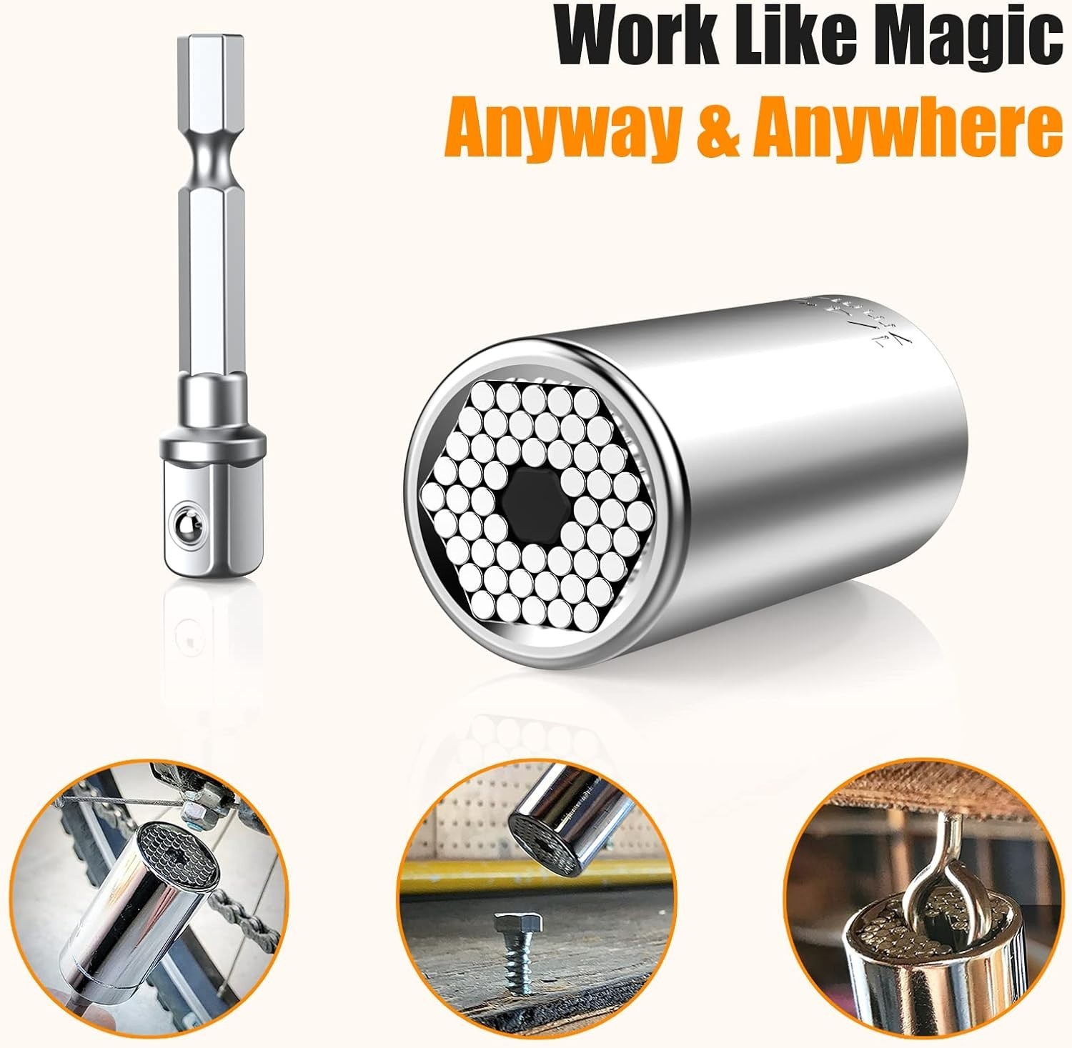 Universal Socket Tool Set with Power Drill Adapter – 7mm-19mm Essential for DIY