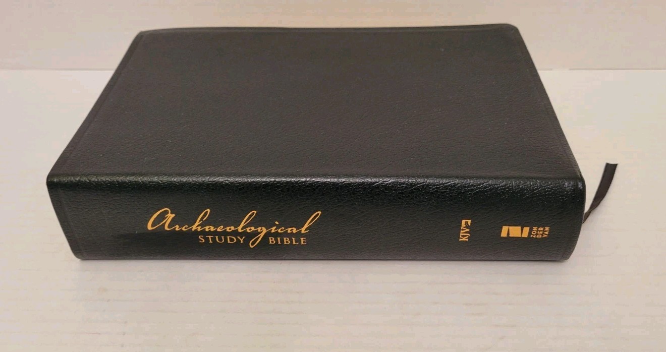Zondervan KJV Archaeological Study Bible Black Bonded Leather EUC