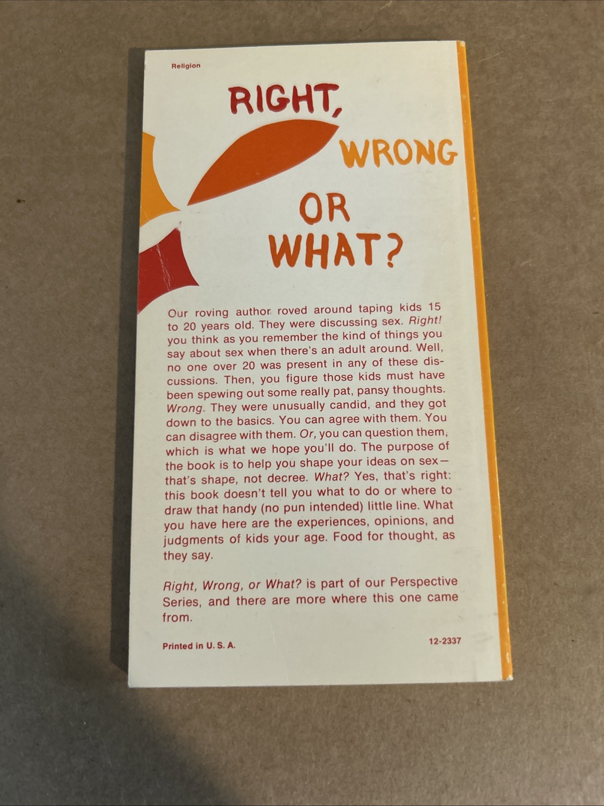 Right,Wrong,Or What? Book 10 Perspective Series 1970 Peter L Steinke Vintage