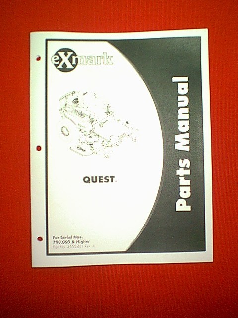 EXMARK QUEST ZERO TURN MOWER SERIAL 790,000 & HIGHER PARTS MANUAL