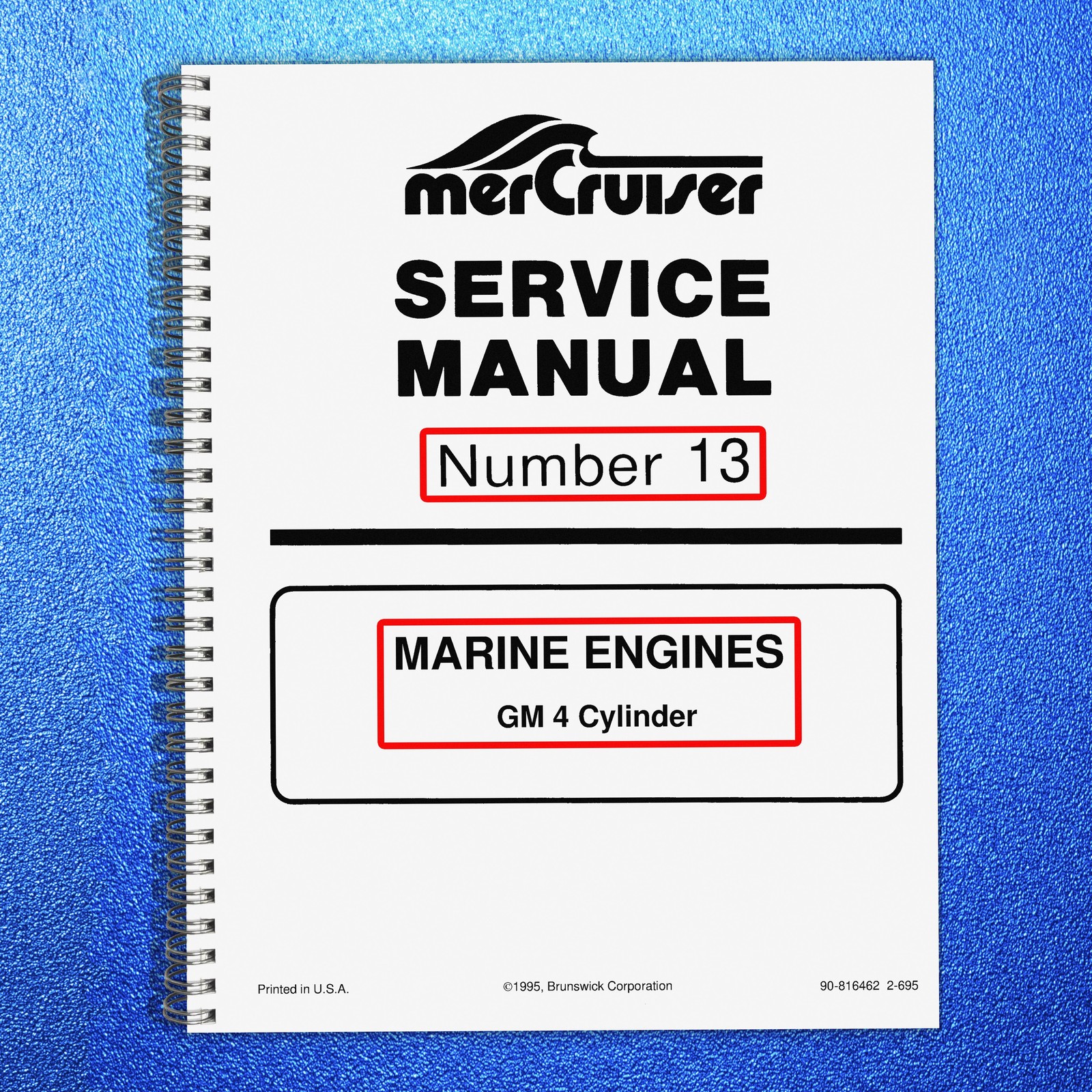 MERCURY MERCRUISER NO. 13 MARINE ENGINES SERVICE MANUAL BOUND – FRONT & BACK