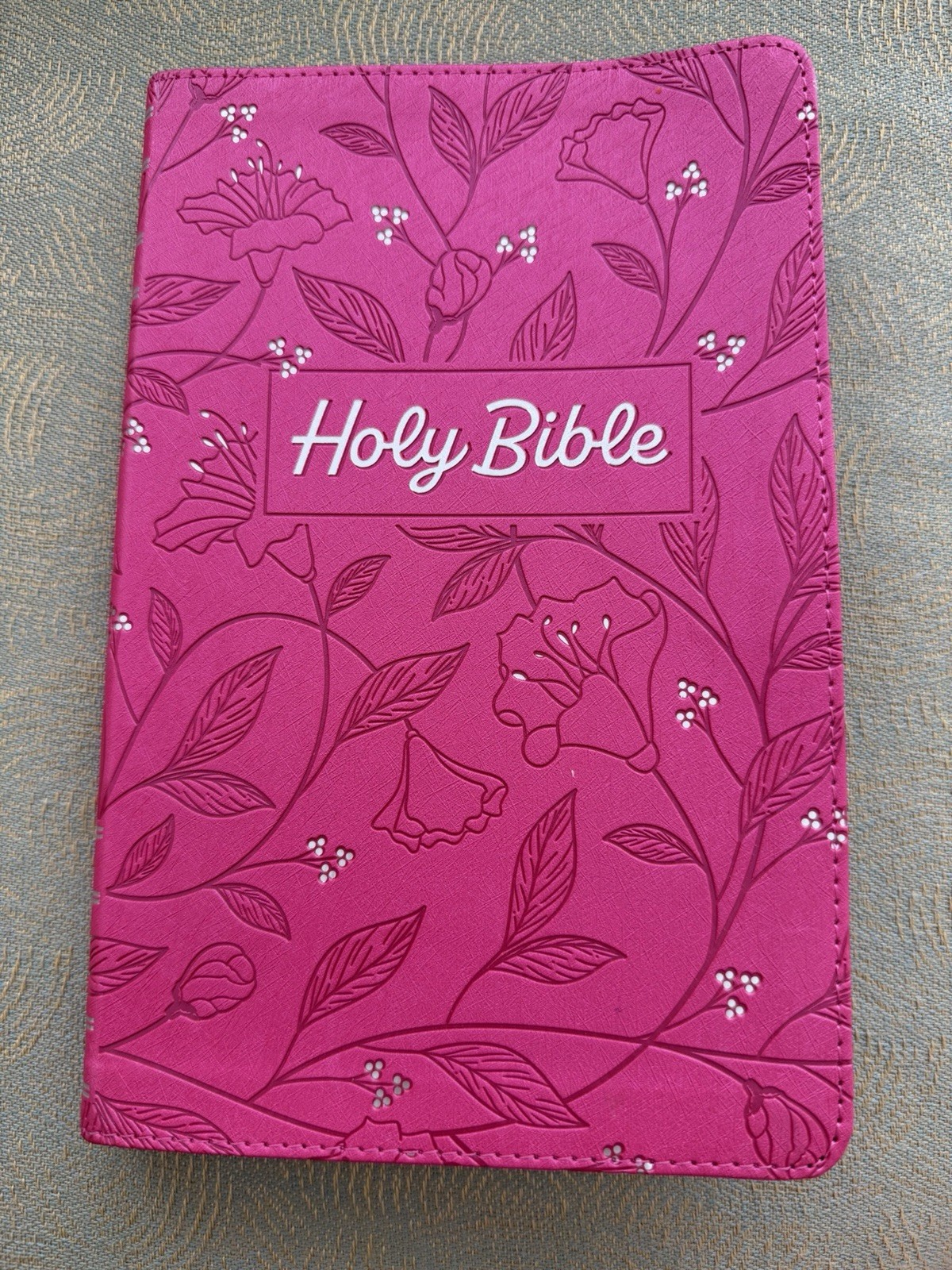 Pink floral holy bible book King James Version by Christian art publisher