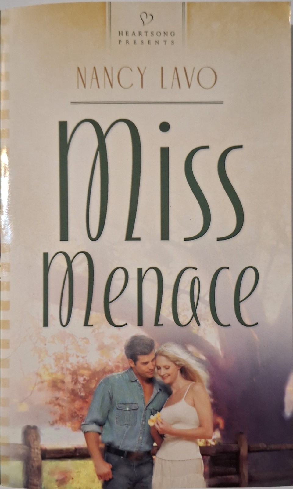 Miss Menace – Nancy Lavo (2005 Heartsong paperback) Christian Romance; UNREAD
